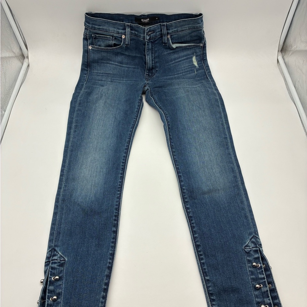 Hudson Women’s Rosie High Rise, Wide Leg Cropped Jean, Blue Spring, 27-28